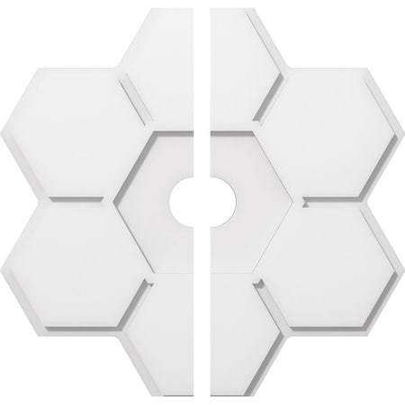 Ekena Millwork Daisy Architectural Grde PVC Contemporary Ceiling Medallion, Two Piece, 24"OD x 3"ID x 8 1/4"C x 1"P CMP24DY2-03000